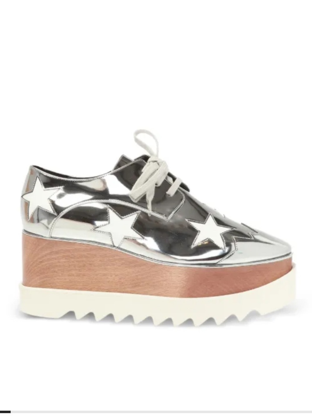 Stella McCartney Elyse Stars Mirror Lace Up Platforms - Picture 3 of 14